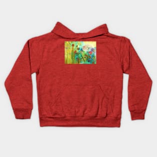 Contrasting Variations in green, blue and pink Kids Hoodie